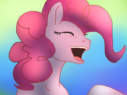 Size: 1816x1360 | Tagged: safe, artist:oblivionheart13, pinkie pie, g4, drawn by mouse, female, happy, solo