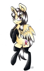 Size: 1024x1630 | Tagged: safe, artist:cyanyeh, oc, oc only, oc:spring beauty, alicorn, pony, alicorn oc, clothes, socks, solo