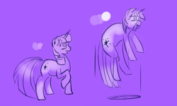 Size: 1026x616 | Tagged: safe, artist:post-it, twilight sparkle, g4, female, jumping, monochrome, solo