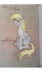 Size: 750x1280 | Tagged: safe, artist:mccieply, derpy hooves, pegasus, pony, g4, female, graph paper, mare, sitting, solo