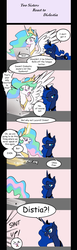 Size: 999x3249 | Tagged: safe, artist:d-lowell, discord, princess celestia, princess luna, g4, comic, female, internet, male, ship:dislestia, shipping, straight, trolluna