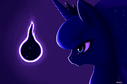 Size: 3000x2000 | Tagged: safe, artist:loukaw, princess luna, tantabus, alicorn, pony, g4, female, gradient background, high res, mare, solo