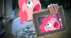 Size: 444x236 | Tagged: safe, pinkie pie, human, canterlot boutique, g4, 1000 years in photoshop, faic, hoopla pie, irl, irl human, look at this photograph, nickelback, photo, why