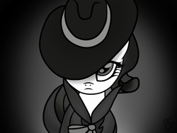 Size: 1024x768 | Tagged: safe, artist:pinkamenascratch, rarity, g4, rarity investigates, female, grayscale, monochrome, solo