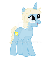 Size: 600x685 | Tagged: dead source, safe, artist:mlpninjago, oc, oc only, deviantart watermark, obtrusive watermark, offspring, parent:prince blueblood, parent:trixie, parents:bluetrix, solo, watermark