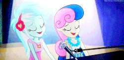 Size: 500x242 | Tagged: safe, bon bon, lyra heartstrings, sweetie drops, equestria girls, g4, my little pony equestria girls: rainbow rocks, animated, female, lesbian, musical instrument, piano, ship:lyrabon, shipping, under our spell