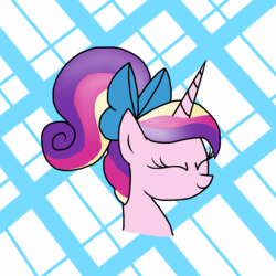 Size: 1770x1770 | Tagged: safe, artist:lortstreet54, princess cadance, g4, bow, cute, cutedance, eyes closed, female, hair bow, ponytail, portrait, smiling, solo, teen princess cadance, younger