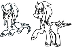 Size: 1280x838 | Tagged: safe, artist:tinydogshoes, pony, equivar, monochrome, ponified, solo, wildstar