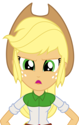 Size: 6000x9516 | Tagged: safe, artist:luckreza8, applejack, equestria girls, g4, my little pony equestria girls: friendship games, .svg available, absurd resolution, clothes, cowboy hat, female, freckles, hat, inkscape, looking at you, open mouth, simple background, solo, stetson, talking, transparent background, upper body, vector