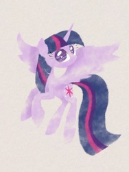 Size: 768x1024 | Tagged: safe, artist:lortstreet54, twilight sparkle, alicorn, pony, g4, female, flying, mare, solo, twilight sparkle (alicorn)