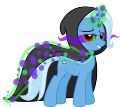 Size: 6857x6029 | Tagged: safe, artist:osipush, trixie, pony, unicorn, g4, absurd resolution, cloak, clothes, corrupted, dark magic, female, magic, mare, simple background, solo, sombra eyes, transparent background, vector, wrong cutie mark