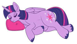 Size: 700x399 | Tagged: safe, artist:lulubell, twilight sparkle, alicorn, pony, g4, belly, female, mama twilight, mare, pregnant, simple background, sleeping, solo, transparent background, twilight sparkle (alicorn)