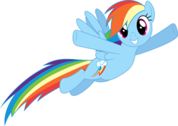 Size: 4226x3000 | Tagged: safe, artist:dashiesparkle, artist:hawk9mm, rainbow dash, pegasus, pony, g4, rarity investigates, .svg available, cute, dashabetes, female, flying, high res, ponyscape, simple background, smiling, solo, transparent background, vector, waving
