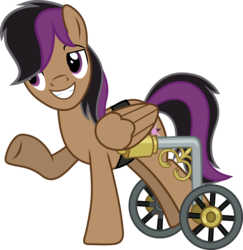 Size: 1740x1787 | Tagged: safe, artist:jaybugjimmies, stellar eclipse, pegasus, pony, g4, trade ya!, handicapped, male, raised hoof, simple background, solo, stallion, transparent background, vector, wheelchair