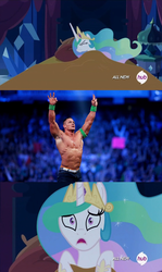 Size: 752x1260 | Tagged: safe, princess celestia, g4, bed, celestia's nightmare, exploitable meme, john cena, meme, wwe