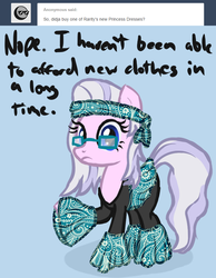 Size: 700x900 | Tagged: safe, artist:arrkhal, oc, oc only, oc:heartcall, earth pony, pony, ask, disco outfit, female, glasses, hippie, mare, solo, tumblr