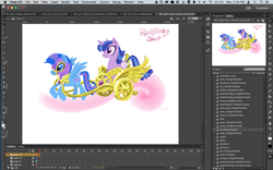 Size: 2880x1800 | Tagged: safe, artist:paul rudish, twilight sparkle, twilight twinkle, pony, g4, official, leak, chariot, cute, duo