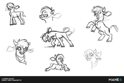 Size: 620x415 | Tagged: safe, artist:lauren faust, arizona (tfh), cow, them's fightin' herds, bandana, cloven hooves, community related, concept art, female, sketch