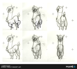 Size: 620x559 | Tagged: safe, artist:lauren faust, paprika (tfh), alpaca, them's fightin' herds, community related, concept art, female, reference sheet, sketch