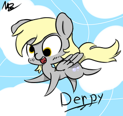 Size: 1063x1003 | Tagged: safe, artist:messenger, derpy hooves, pegasus, pony, g4, cute, female, flying, mare, solo
