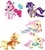 Size: 1861x2072 | Tagged: safe, applejack, fluttershy, pinkie pie, twilight sparkle, g4, official, leak, balloon, bridle, clothes, concept art, cute, dress, saddle, spurs