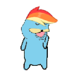 Size: 250x255 | Tagged: safe, rainbow dash, g4, animated, dancing, female, simple background, spurdo spärde, supercool, wat, white background