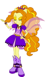Size: 4966x6966 | Tagged: safe, artist:jakeneutron, adagio dazzle, equestria girls, g4, my little pony equestria girls: rainbow rocks, absurd resolution, amulet, clothes, eyes closed, female, fin wings, flash puppet, gem, hand on hip, high heel boots, necklace, ponied up, pony ears, simple background, siren gem, solo, spikes, transparent background, welcome to the show, wings, wristband