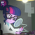 Size: 720x720 | Tagged: safe, screencap, sci-twi, twilight sparkle, equestria girls, g4, my little pony equestria girls: friendship games, equestria girls logo, female, glasses, lamp, screwdriver