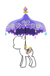 Size: 318x481 | Tagged: safe, pony, leak, concept art, saddle, solo, umbrella