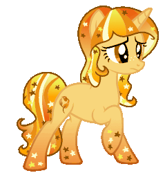 Size: 670x700 | Tagged: safe, artist:monkfishyadopts, oc, oc only, oc:stargrown glow, animated, base used, blinking, eye shimmer, freckles, gradient hooves, gradient mane, solo, stars, universe pony