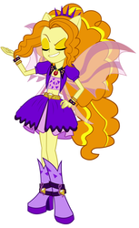 Size: 4129x6729 | Tagged: safe, artist:jakeneutron, edit, vector edit, adagio dazzle, equestria girls, g4, my little pony equestria girls: rainbow rocks, absurd resolution, amulet, belly button, boots, clothes, eyes closed, female, fin wings, gem, hand on hip, high heel boots, midriff, necklace, ponied up, pony ears, shoes, simple background, siren gem, smirk, solo, spikes, transparent background, vector, welcome to the show, wings, wristband