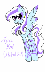 Size: 800x1280 | Tagged: safe, artist:vocloidlover, oc, oc only, oc:mysticbeats, pony, female, headphones, mare, piercing, solo, tattoo