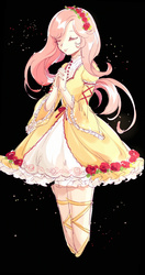 Size: 826x1560 | Tagged: safe, artist:siam, fluttershy, human, g4, clothes, dress, eyes closed, female, humanized, solo
