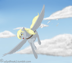 Size: 7200x6249 | Tagged: safe, artist:sydfreak2, derpy hooves, pegasus, pony, g4, absurd resolution, female, flying, mail, mailbag, mailmare, solo