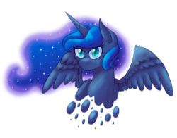 Size: 1779x1397 | Tagged: safe, artist:okikitty, princess luna, g4, female, portrait, simple background, solo, spread wings, transparent background