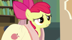 Size: 1280x720 | Tagged: safe, screencap, apple bloom, earth pony, pony, bloom & gloom, g4, blanket, female, solo