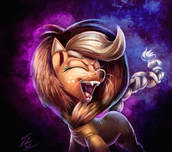 Size: 1200x1055 | Tagged: safe, artist:tsitra360, applejack, big cat, lion, pony, scare master, applelion, clothes, costume, cute, eyes closed, female, freckles, jackabetes, lion costume, mare, nightmare night, nightmare night costume, open mouth, roar, signature, solo, that was fast