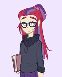 Size: 800x1000 | Tagged: safe, artist:looji, moondancer, human, equestria girls, g4, adorkable, book, cute, dancerbetes, dork, equestria girls-ified, female, simple background, solo