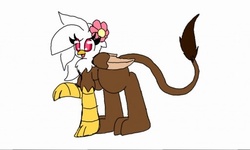 Size: 512x308 | Tagged: safe, artist:chillywilly, oc, oc only, oc:scruffy, griffon, flower, simple background, solo, white background