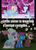 Size: 700x960 | Tagged: safe, screencap, apple bloom, fluttershy, rarity, scootaloo, sweetie belle, platypus, g4, my little pony: friendship is magic, scare master, clothes, costume, dress, goggles, image macro, meme, mermarity, nightmare night, observation, period costume, powdered wig, rarity's mermaid dress, victorian dress, wonderbolts uniform