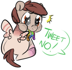 Size: 1500x1457 | Tagged: artist needed, safe, oc, oc only, oc:tweet, bird pone, cute, gummy worm, offspring, parenting