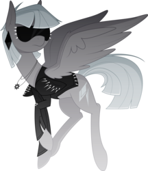 Size: 3569x4130 | Tagged: safe, artist:emkay-mlp, oc, oc only, oc:platinum passion, clothes, jacket, necklace, simple background, solo, sunglasses, transparent background