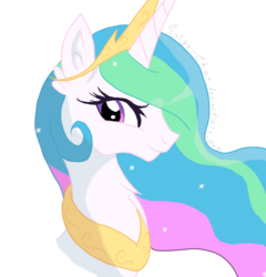 Size: 1024x1066 | Tagged: safe, artist:sakya-chan, princess celestia, g4, female, looking at you, portrait, simple background, smiling, solo