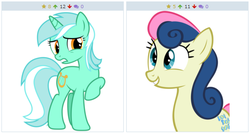 Size: 515x281 | Tagged: safe, bon bon, lyra heartstrings, sweetie drops, derpibooru, g4, exploitable meme, juxtaposition, juxtaposition win, meme, meta