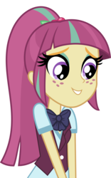 Size: 5000x7991 | Tagged: safe, artist:luckreza8, sour sweet, equestria girls, g4, my little pony equestria girls: friendship games, .svg available, absurd resolution, bowtie, clothes, crystal prep academy, crystal prep shadowbolts, cute, female, freckles, inkscape, school uniform, simple background, smiling, solo, sourbetes, transparent background, vector, when she smiles