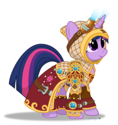 Size: 4178x4450 | Tagged: safe, artist:starbolt-81, twilight sparkle, g4, absurd resolution, arcanist, clothes, crossover, female, goggles, mage, simple background, solo, transparent background, warcraft, world of warcraft
