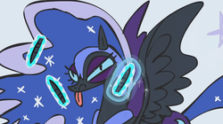 Size: 1280x719 | Tagged: safe, screencap, nightmare moon, g4, scare master, female, pin the tail on the pony, solo