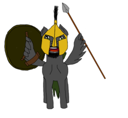 Size: 931x859 | Tagged: safe, artist:patec, oc, oc only, oc:xormak, 300, helmet, leonidas, shield, simple background, solo, spear, transparent background