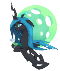 Size: 980x1165 | Tagged: safe, artist:seanica, queen chrysalis, changeling, changeling queen, g4, crown, female, jewelry, prone, regalia, simple background, solo, transparent background