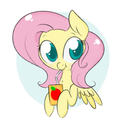 Size: 1024x1024 | Tagged: safe, artist:tokipeach, fluttershy, g4, cute, female, juice box, shyabetes, simple background, solo, transparent background